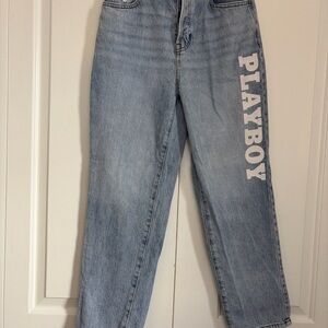 Playboy X Pacsun Jeans Women 27 High Rise Straight Leg Button Fly Logo Denim